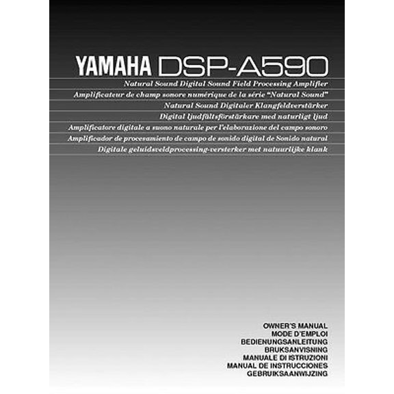 Instruction Manual ONLY for Yamaha DSP-A590 Amplifier Owners Manual REPRINT