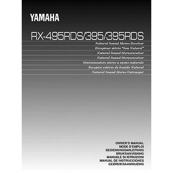 Instruction Manual ONLY for Yamaha RX-395-RDS Receiver Owners Manual REPRINT