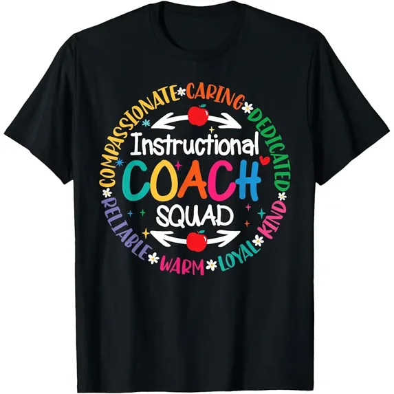 Instructional Coach Squad Teacher Support Holiday Classroom Team Unisex T-Shirt, up to size 5XL