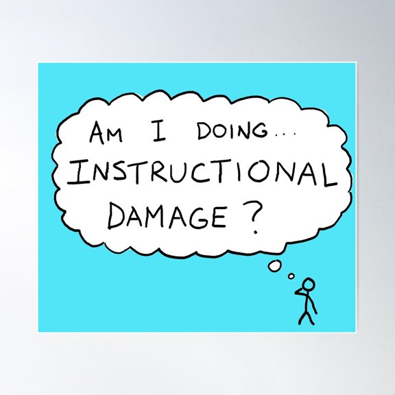 Instructional Damage Poster Wall Art, Modern Wall Decor For Living Room Bedroom, 8x12 UNFRAMED