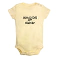 thumbnail image 1 of Instructions Not Included Funny Rompers For Babies, Newborn Baby Unisex Bodysuits, Infant Jumpsuits, Toddler 0-24 Months Kids One-Piece Oufits (Yellow, 18-24 Months), 1 of 4