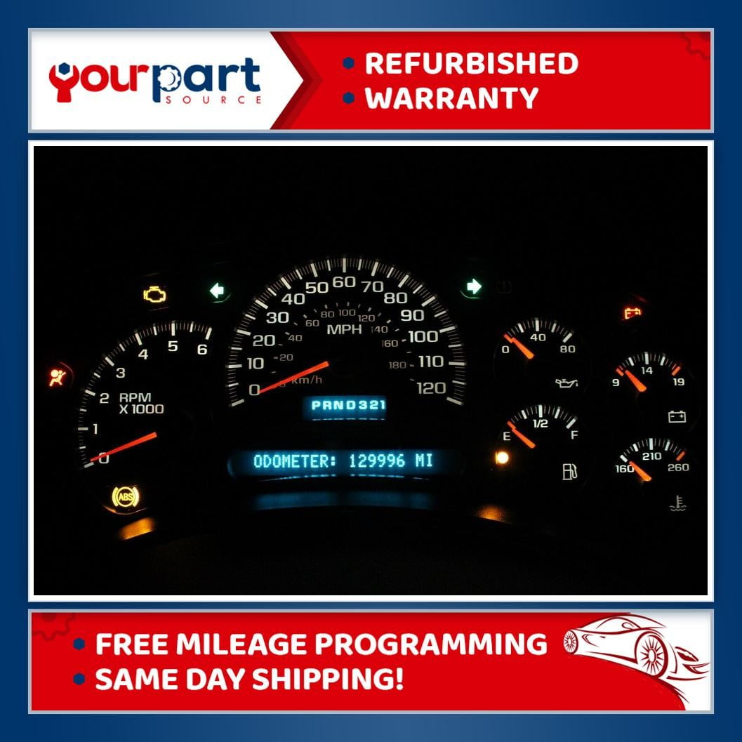 Instrument Cluster Speedometer For 2003 2004 Chevrolet 1500 2500 Tahoe GMC Yukon Sierra Part Number 15182146