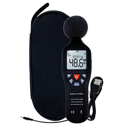 Instrument Compact Professional Sound Level Meter with Backlight Display High Accuracy Measuring 30dB-130dB (Sound Level Meter with AC/DC)$$Tools
