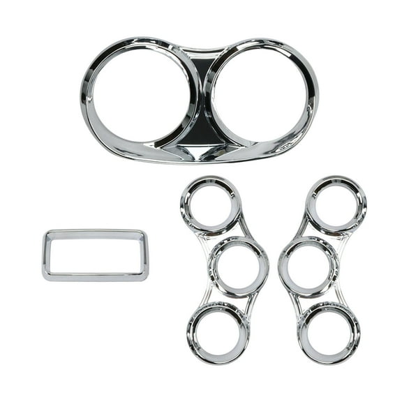 Instrument Dash Gauge Covers Chrome w/ Visor Kit Peterbilt 379 384 386 387 389