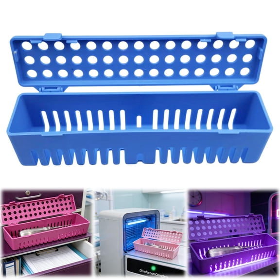 Instrument Sterilization Case - Tool Sterilization Tray - Portable Storage Box - Autoclavable Tool Organizer - for Professional Use - Blue