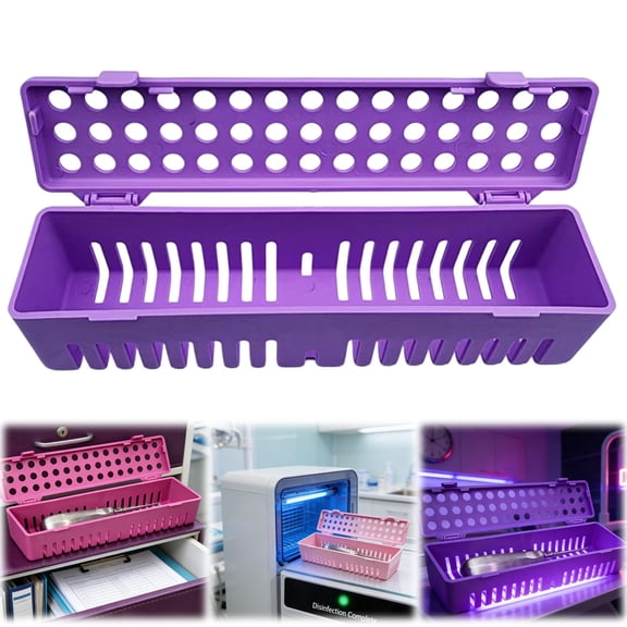 Instrument Sterilization Case - Tool Sterilization Tray - Portable Storage Box - Autoclavable Tool Organizer - for Professional Use - Purple