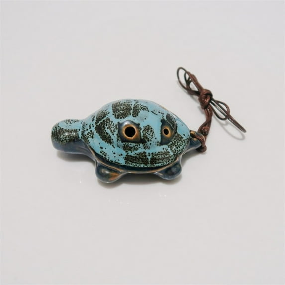 Instrument for Beginners Turtle Musical Instruments Introductory 6-Hole Ceramic Hole Flute White Porcelain Child Wind Instrument Light Blue