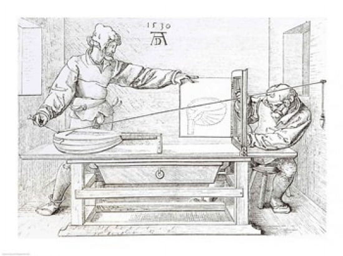 Instrument of Mathematical Precision for Designing Objects in Perspective Canvas Art - Albrecht Durer (24 x 18)