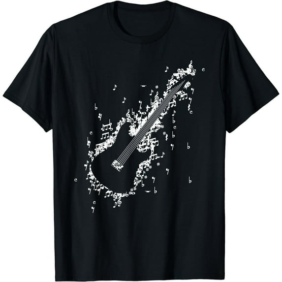 Instrumental Guitar Musical Notes, Musical Notes Guitar T-Shirt