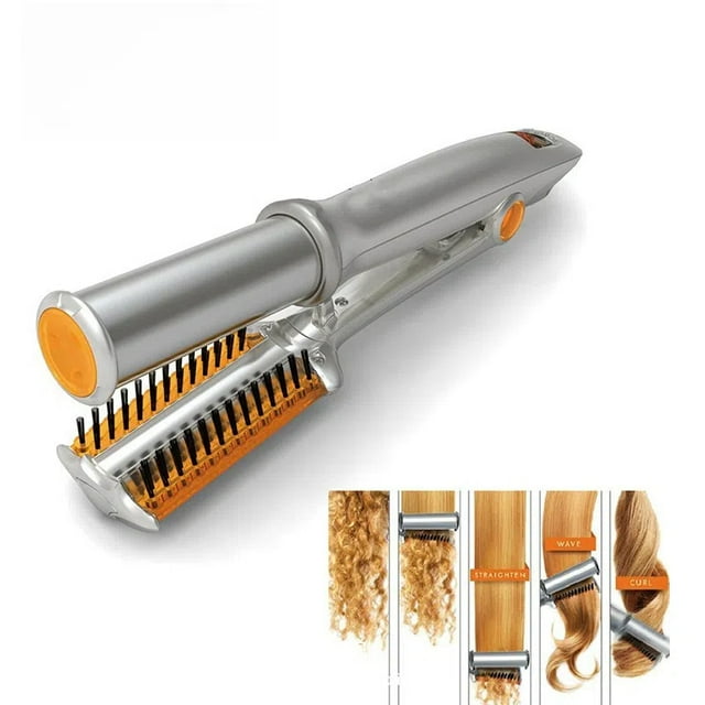 Instyle curling iron for curling and straightening dual-purpose hair-free hair curling wand tool,silver