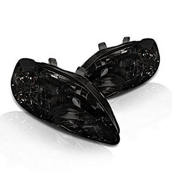 Instyleparts Honda Civic EK Smoke Lens Headlights with Chrome Housing