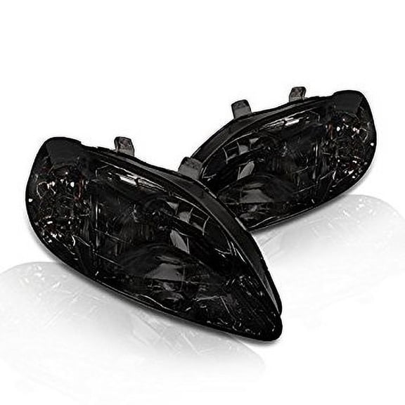 Instyleparts Honda Civic EK Smoke Lens Headlights with Chrome Housing