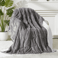 thumbnail image 1 of Insugar 15 lbs 60x80 inches Sherpa Fleece Soft Cozy Heavy Weighted Blanket for Adult,Grey White, 1 of 10