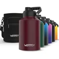 thumbnail image 1 of Insulated 1 Gallon Brick Red Water Bottle (Cold for 48 Hours, Leak-Proof, 128 oz Stainless Steel Jug with Spout Cap and Handle), 1 of 7