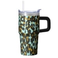 thumbnail image 1 of Insulated 20oz Geometric Pattern Tumbler with Handle, Stainless Steel Double Wall Travel Coffee Mug Leak Proof Straw Lid, 1 of 5