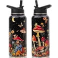 thumbnail image 1 of 32 oz Insulated Stainless Steel Water Bottle with Straw Lid - Leakproof & Reusable, Mushroom Design Gifts for Women, 1 of 6