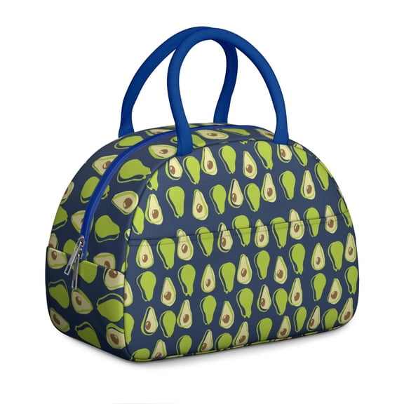 Insulated Avocado Lunch Box, Reusable Cooler Tote for Women, Perfect for Office, Picnic, and Outdoor Activities with Aesthetic Avocado Print