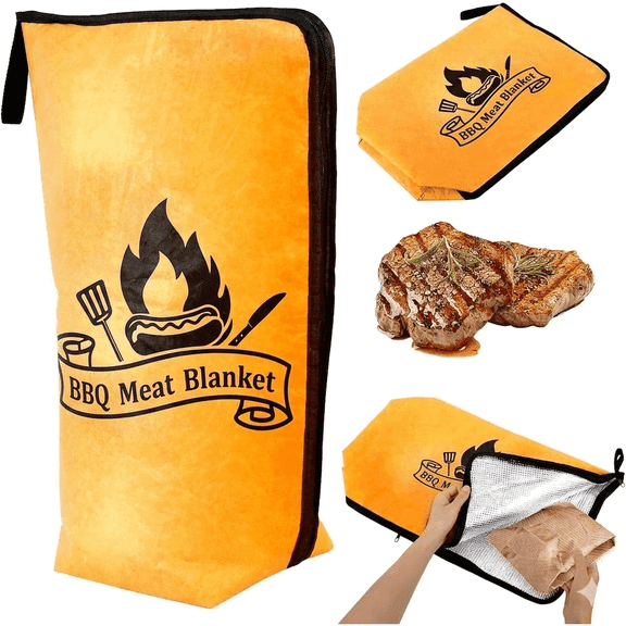 Insulated BBQ Meat Resting Blanket - 18" Durable Smoker Bag for Juicy Brisket, Ribs & Pork, Portable & Easy-Clean Grilling Accessory