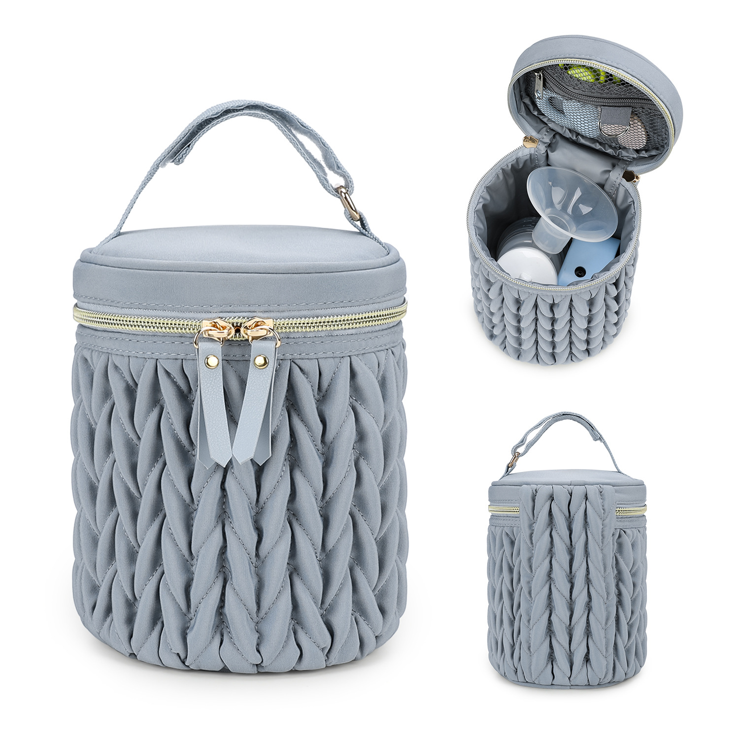 Insulated Baby Bottle Bag, 5.5"×7.48" Breastmilk Cooler Bag with Food-Grade PEVA Lining, Waterproof 300D Polyester Milk Bottle Tote for Nursing Mom, Multi-Use Insulated Lunch Bag for Work/Picnic/Camp