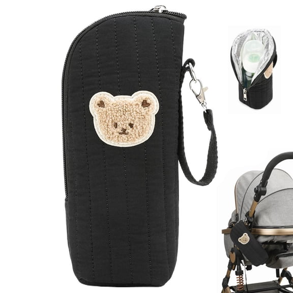 Insulated Baby Bottle Bag for Stroller, Portable Cooler Warmer Pouch for Milk, Cotton