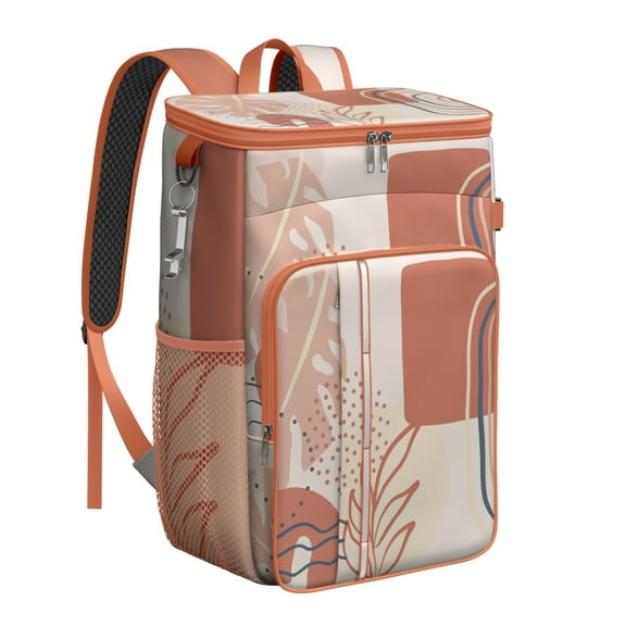 Insulated Backpack Cooler Bag with Symmetrical Tribal Patterns – Leak-Proof, Rugged, Breathable Lunch Backpack for Men Women Outdoor Enthusiasts