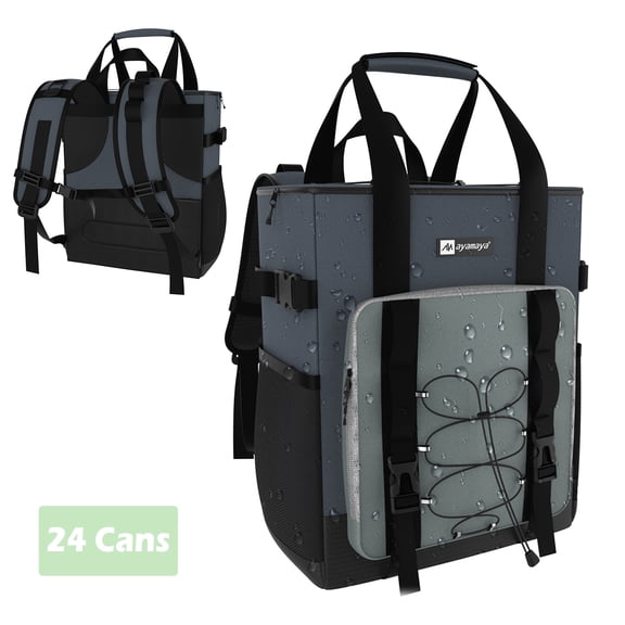 Insulated Backpack Cooler, DIDADI 600D Leakproof & Waterproof Soft Cooler Bag with Multi-Compartments for Picnic Hiking Lunch (24 Cans)