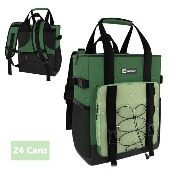 Insulated Backpack Cooler, DIDADI 600D Leakproof & Waterproof Soft Cooler Bag with Multi-Compartments for Picnic Hiking Lunch (24 Cans)