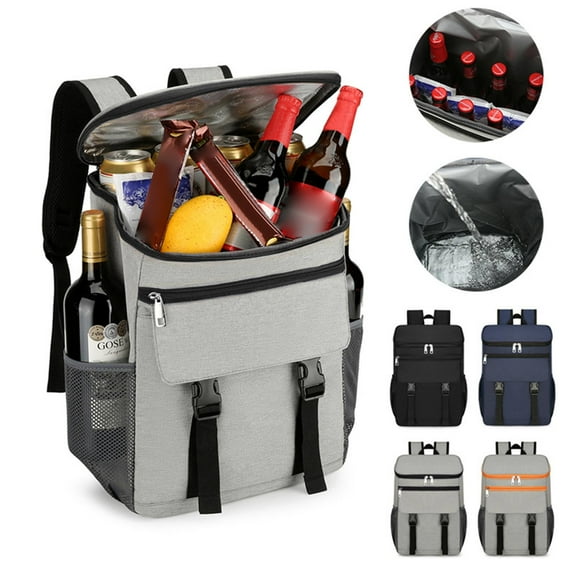 Insulated Backpack Cooler, Soft Leak-proof Thermal Pack, Large Capacity Food Storage, for Picnic, Camping, Beach, Hiking, Bbq, Lunch, Black, 1 Pc, by Ihhxbs