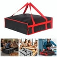 thumbnail image 1 of Insulated Bag Large Capacity Pizza Bag (50X50X15Cm) Pizza Bags For Transport 20X20X6 Inch Insulated Non Woven Cloth Pizza Bag For Outdoor Picnic,Pizza Insulated Bag Delivery Bag Black And Red, 1 of 9