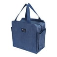 thumbnail image 1 of Insulated Bag, Lunch Bag for Women and Men, Cute Tote Bag Lunch Box, Reusable Cooler Bag for Work, Travel, Picnic Navy Blue 9.8*5.5*9.8in, 1 of 6