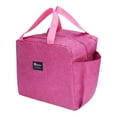 thumbnail image 1 of Insulated Bag, Lunch Bag for Women and Men, Cute Tote Bag Lunch Box, Reusable Cooler Bag for Work, Travel, Picnic Pink 9.8*5.5*9.8in, 1 of 6