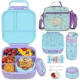 Insulating Ice Insulated Bento Box Set with 7 oz Soup Thermos 12 oz Water Bottle ...