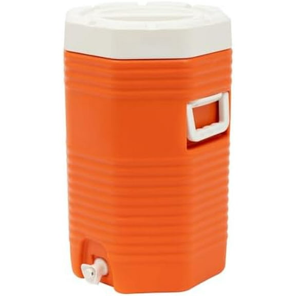 Insulated Beverage Cooler, 4 Gal Portable Sports Cooler, Orange, 16L, PU, Outdoor Kitchen Cooler Bin, Picnic, Camping, Hiking$$Garden & Patio