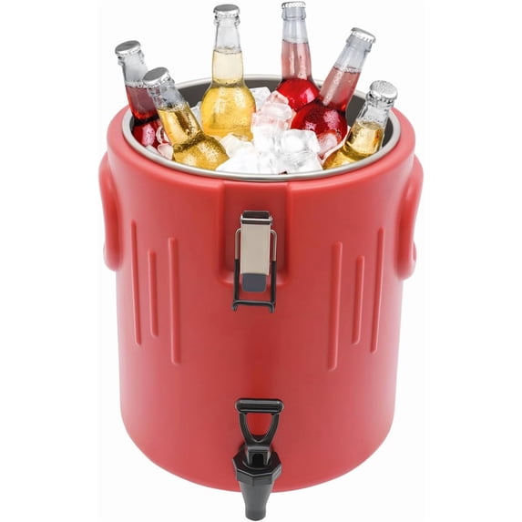 Insulated Beverage Dispenser 4.09Gal, Hot and Cold Drink Dispenser with Stainless Steel Interior, Lid and Spout, 6-8 Hour Portable Water Cooler Jug for Restaurant,Camping,Party,Sports