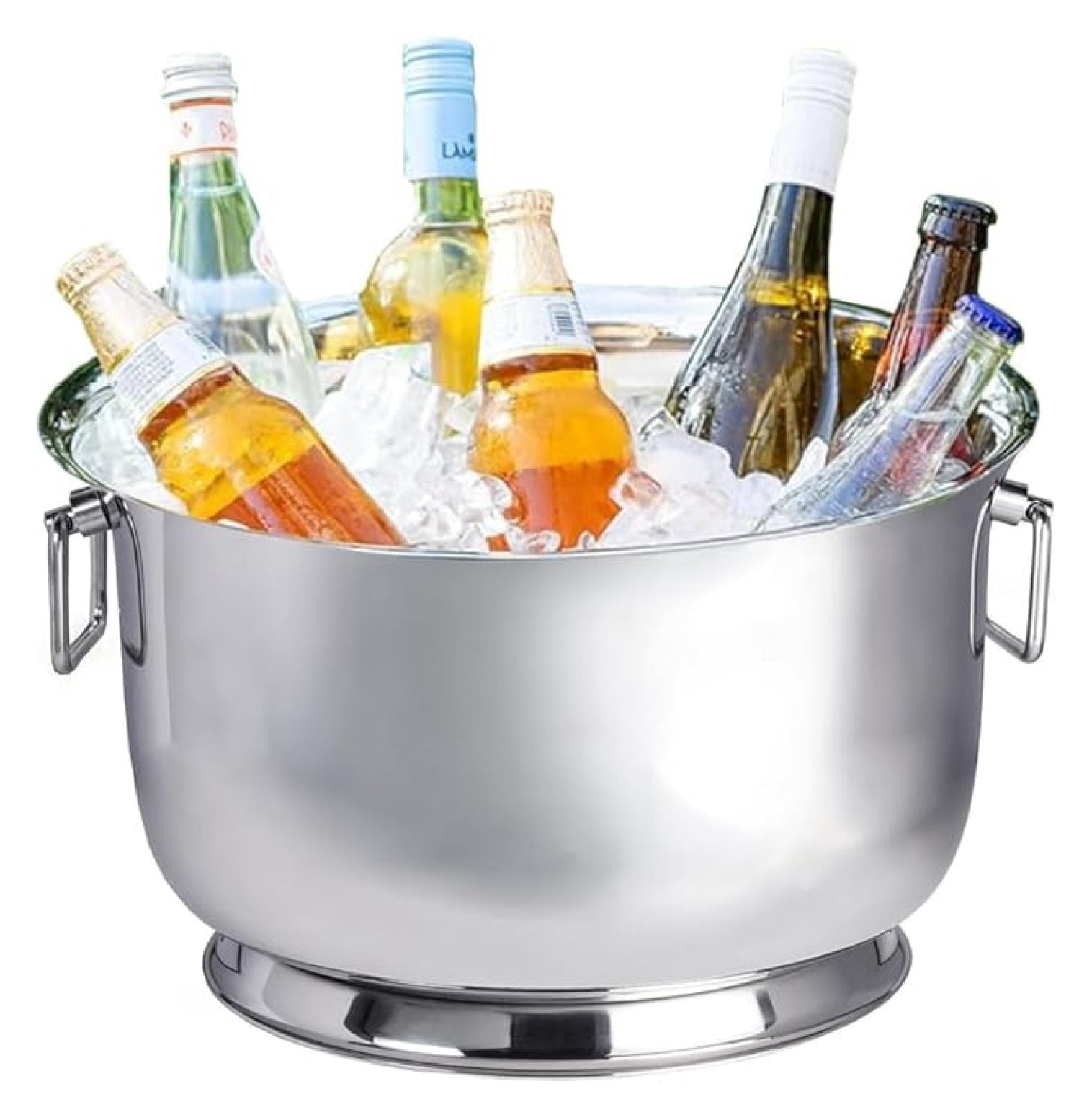Insulated Beverage Tub Large Ice Bucket with Handles Double Wall Stainless Steel Ice Bucket and Cooler for Wine, Drinks, Bar, Party, and Gift Beverage Cooler for Indoor and Outdoor Parties