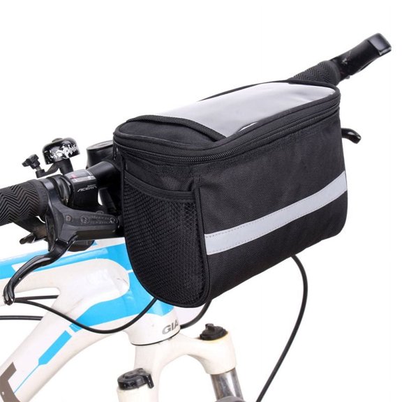 Insulated Bike Handlebar Bag,3.5L Capacity (Black)