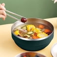 thumbnail image 1 of Stainless Steel Insulated Bowl, Double Layer Thermal Bowl, Portable Tableware, Stackable Nestable Bowl, Household & Outdoor Use, 1 of 8