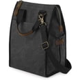 thumbnail image 1 of Insulated Canvas Lunch Bag for Women/Men-9.6 L Reusable Leakproof Lunch Tote Bag for Work Picnic Beach - Fashion Lunchbox for Adults with Shoulder Strap(Dark Grey), 1 of 6