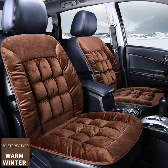 Insulated Car Seat Cover with Soft Padding for Front Seats, Warm and Comfortable Fabric, Commuting and Long Drives, Universal Fit for Vehicles