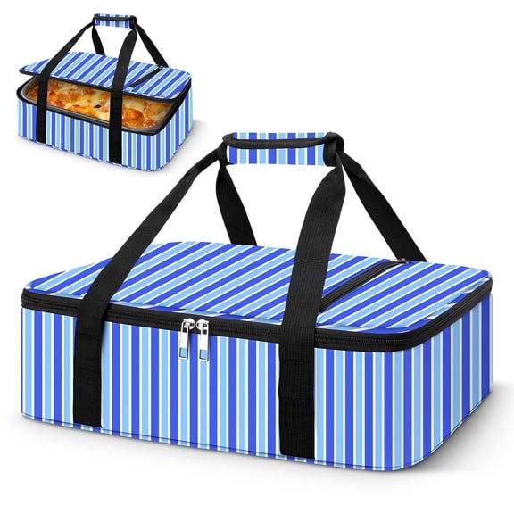 Insulated Casserole Carrier,Lasagna Lugger Tote Keeps Food Hot or Cold,Thermal Lunch Bag Warmer & Cooler Carrier Bag,Portable Tote Bag Fits 9" x 13" Baking Dish for Picnic and Cookouts- Grey