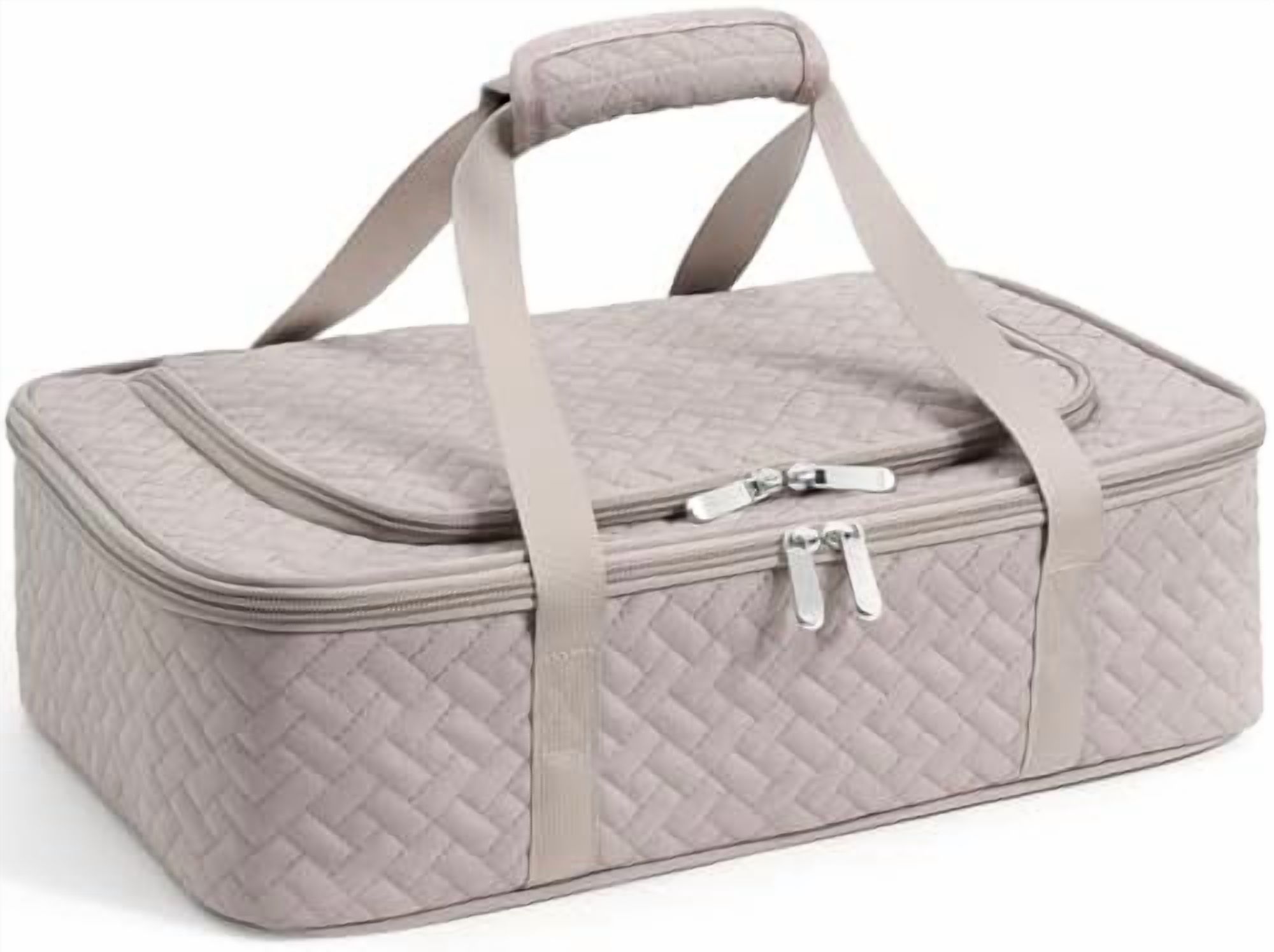 Insulated Casserole Carrier - Portable Casserole Carrier for Hot or Cold Food, Lasagna Holder for Parties,Picnic,Cookouts,Traveling - Fits 9" x 13" Baking Dish (Grey)