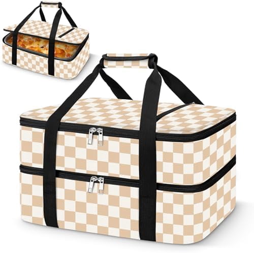Insulated Casserole Carrier – Portable Tote for Hot or Cold Food, Warmer & Cooler Bag Lunch Bag, Fits 9" x 13" Baking Dish, Ideal for Potluck Parties