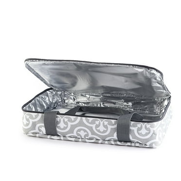 Insulated Casserole Carrier, Thermal Travel Bag with Handles - Grey