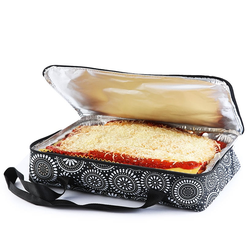 Insulated Casserole Carrier, Thermal Travel Bag with Handles - Grey