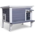 Insulated Cat House Outdoor Weatherproof, Feral Cat Shelter for Winter