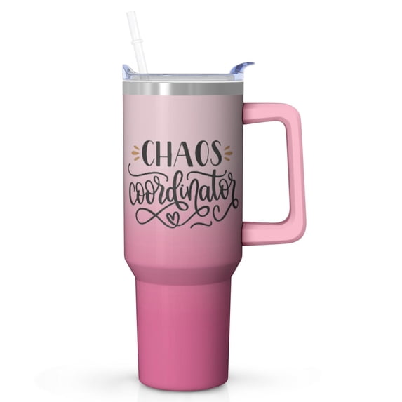 Insulated Chaos Coordinator Gift: 40oz Tumbler with Handle, Stainless Steel Coffee Cup, Funny Present for Women Boss Coworker Teacher Nurse Mom