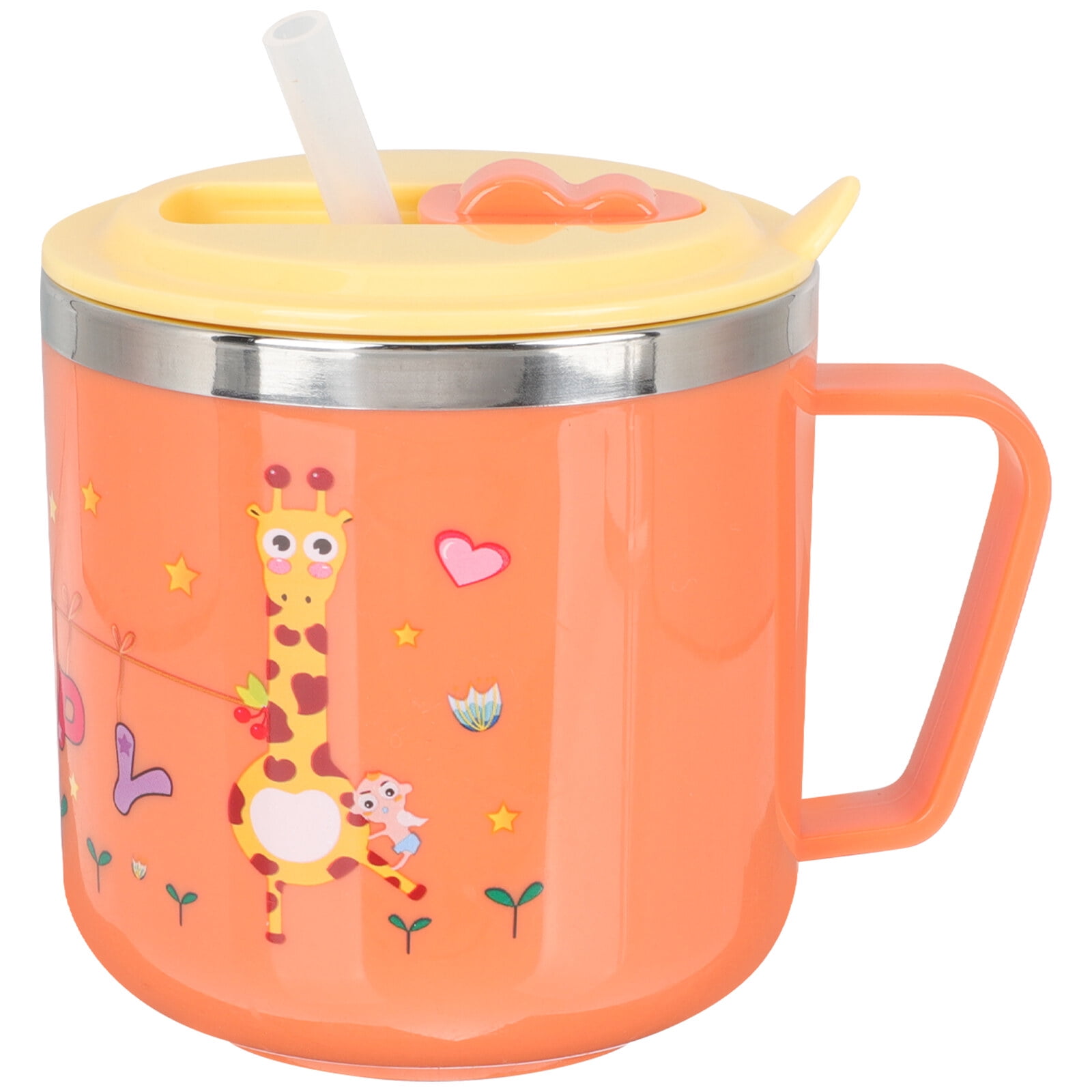 Insulated Children Water Drinking Cup Cartoon Kids Water Cup with Straw Lid