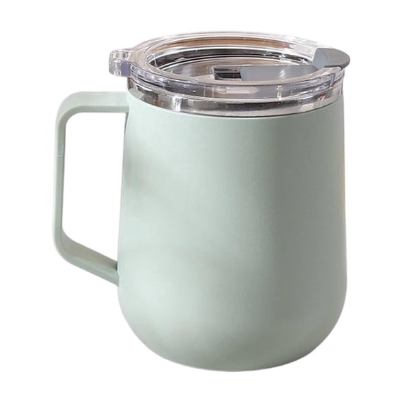 Insulated Coffee Mug, 304 Stainless Steel Double Wall Thermal Travel Tumbler with Lid and Handle, Leakproof Large Capacity Vacuum Cup, 4.84"X4.72"X3.54", for Office, University, Daily Drink