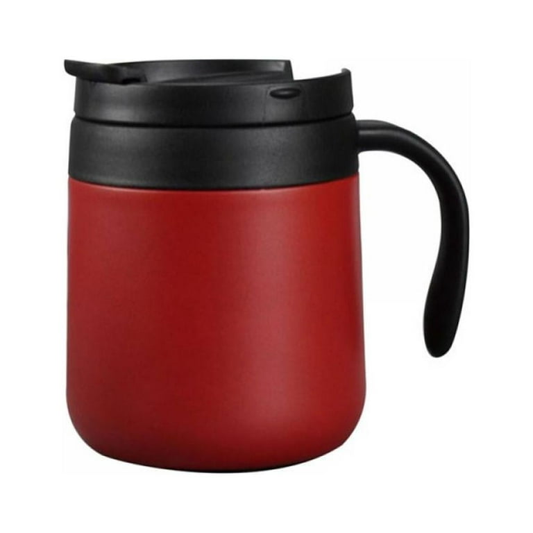 Stainless Steel Coffee Mug With Lid And Handle Vacuum-insulated Coffee Mug  Creative Office Gift Tea Mug Household Water Mug