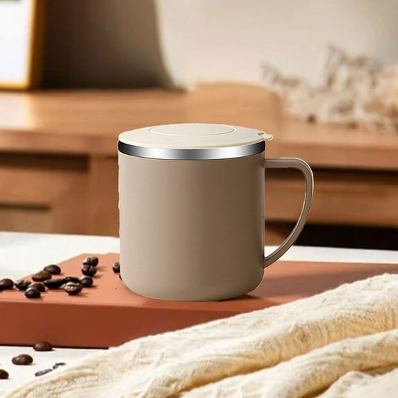 Insulated Coffee Mug with Lid 12 oz, Double Wall Stainless Steel Coffee Cup, Leak-Proof Cup, Reusable Tumbler for Hot and Cold Water Coffee and Tea In Travel and Car , Coffee